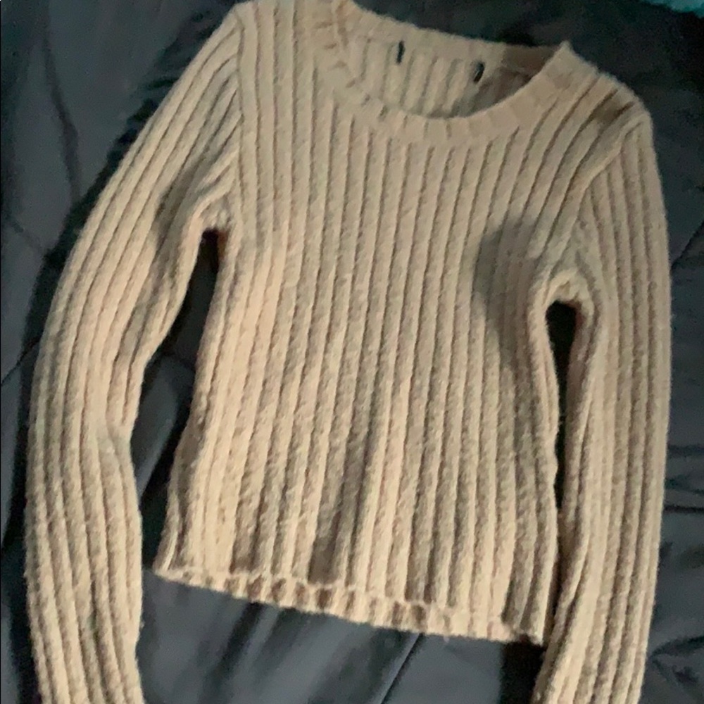 tan sweater